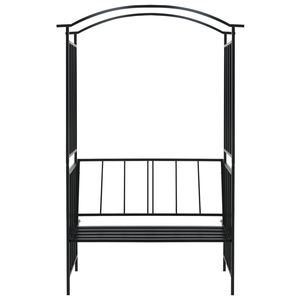Arco da Giardino in Ferro Nero di Media Dimensione con Intarsi Decorativi, Elegante Set da Giardino - Product Image 2