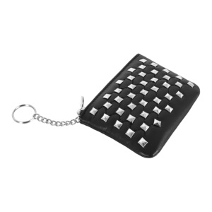 <b>Smart</b> Range Leather Ladies Genuine Lambskin Napa Leather Coin Purse Black Diamond Studded Zip Key Pouch Small <b>Wallet</b> - Product Image 3