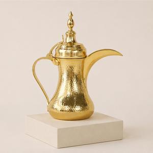 Traditional <b>Arabic</b> Dallah Brass & Stainless Steel Handmade Middle Eastern Coffee Teapot Elegant Majlis Coffee Kettle for Home - Product Image 4