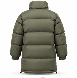 Hot Selling Article <b>Men's</b> Long Puffer Jacket Olive Green Windproof Heavyweight Stand Collar <b>Winter</b> <b>Parka</b> <b>Coat</b> Factory OEM - Product Image 2