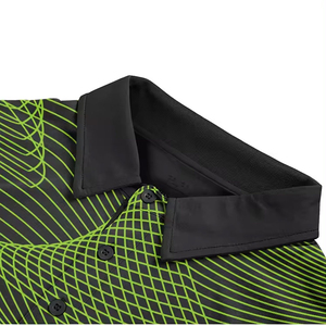 Polo Homme Premium Respirant Noir à Manches Courtes 2026, Imprimé Géométrique, Style Sportif, Séchage Rapide, en Polyester Tricoté, Coupe Classique - Product Image 4