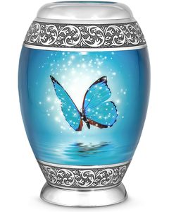 Urna Azul con Forma de Mariposa para Cenizas, Urna para Cenizas de Hombre Adulto, Urna para Cenizas de Mujer, Urnas para Cenizas Humanas, Urna de Cremación para Hombre Adulto - Product Image 1