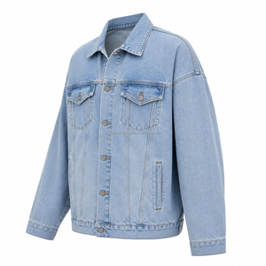 Chaqueta vaquera de hombre 3XL talla grande, de algodón lavado, estilo casual, streetwear, tipo camionero, venta al por mayor, logotipo personalizado, OEM, ODM, a granel - Product Image 3