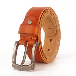 เข็มขัดหนังผู้ชายทำด้วยมือหัวเข็มขัดหนังวัวฟอกหนังหรูหรา - Product Image 4