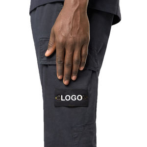 Pantalones Cargo Premium para Hombre, Corte Ajustado, Algodón Orgánico Elástico, Efecto Desgastado, Pantalones Chino Cargo a la Moda, Personalizados OEM - Product Image 4