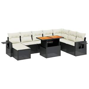 Conjunto de Sofás Modulares Grandes de Ratán PE Negro para Jardín, Muebles de Patio con Diseño Moderno y Elegante - Product Image 2