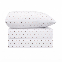 Parure de lit rouge à pois et 2 taies d'oreiller, motif floral classique, 100% coton, 150 fils/cm², qualité A, toutes saisons