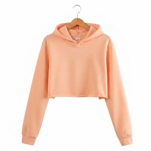 Sudadera con Capucha Corta Blanca para Mujer, Estilo Bape, Manga Larga, Informal, de Felpa, Color Sólido, para Otoño - Product Image 4
