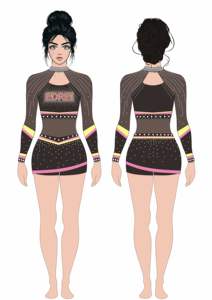 Tenue de compétition de cheerleading de haute qualité, vêtements d'entraînement de cheerleading, personnalisation gratuite de votre propre logo, ensemble uniforme de cheerleading - Product Image 2