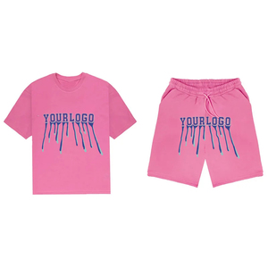 Conjunto de Dos Piezas de Camiseta de Manga Corta y Pantalones Cortos Deportivos Casuales de Verano Unisex con Estampado Gráfico de Letras Y2K - Product Image 3