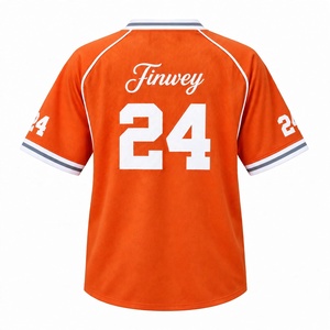 Camiseta de Fútbol Personalizada en Naranja Brillante # Camiseta Deportiva de Malla con Cuello en V de 24 V, Jersey de Fútbol Americano Sublimado para Equipo, Estilo Vintage Oversize - Product Image 2