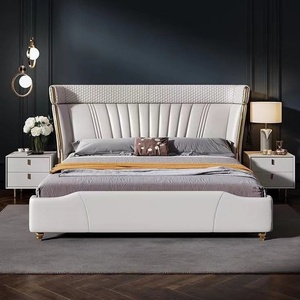 Modern Upholstered <b>Bed</b> <b>King</b> <b>Size</b> Faux Leather Tufted Headboard Soft <b>Bed</b> Wooden Frame Bedroom Furniture - Product Image 1