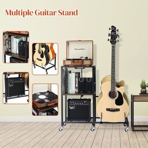 Soporte Multifuncional de 2 Niveles para Guitarra con 3 Puertos USB y 2 Tomas de Corriente para Guitarra Acústica, Eléctrica, Bajo y Soporte para Rack - Product Image 4