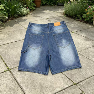 Shorts en jean vintage coupe droite personnalisés pour hommes, style streetwear, séchage rapide, taille mi-haute, motif 3D, hiver - Product Image 2