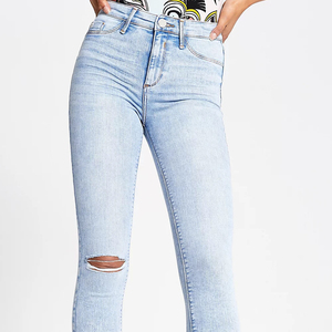 Mid Waist Regular Fit <b>Boot</b> Cut Sweet Women Denim Jeans Casual Full Length Summer Eco-Friendly Breathable High Quality OEM - Product Image 4