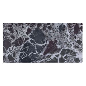 Tavolino da caffè Landon da 47 pollici con design in legno curvato e piano in vetro con texture effetto marmo nero - Product Image 4