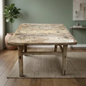 Vintage <b>Rustic</b> Wooden Side <b>Table</b> Handcrafted Reclaimed <b>Wood</b> Coffee End <b>Table</b> Farmhouse Furniture Living Room Bedroom Furniture - Product Image 4