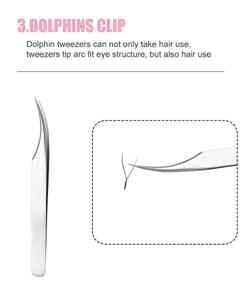 แหนบดัดขนตา Dolphin Clip Precision สแตนเลสสตีล ปลายเรียบ ขนาด 10 มม. รุ่น WW-5129  รับสกรีนโลโก้ สำหรับใช้กับผมและดวงตา - Product Image 1