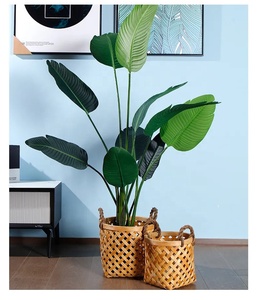Pots de plantes en bambou naturel de taille personnalisée en gros avec poignée pratique sacs de culture pour un rangement pratique - Product Image 4