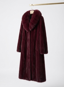 Manteau en fausse fourrure de vison noir pour femme, extra long, col rabattu, chaud, pour l'hiver, OEM - Product Image 4