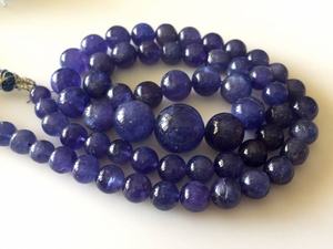 Perles rondes lisses en Tanzanite naturelle, forme et couleur rares, perles de Tanzanite en fil, pour la création de bijoux DIY - Product Image 5