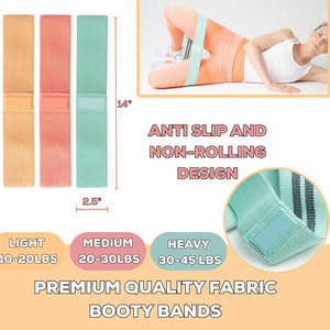 Wholesale Set 3 Long Fabric Resistance <b>Bands</b> for Home Fitness Hip <b>Workout</b> Pull Assist Booty Gym Training Elastic Yoga Gym <b>Bands</b> - Product Image 3