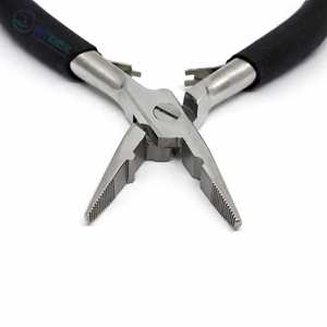 คีมถอดต่อผมแบบมืออาชีพ ทำจากสแตนเลส ขนาด 5 นิ้ว น้ำหนักเบา ใช้ซ้ำได้ ร่องแนวนอน สปริงคู่ - Product Image 2