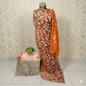 Glamour Somalian Velvet Maqbal Dirac Dress <b>Fabric</b> Jacquard Slub Plain Floral Design for Girls Women Wedding Special Occasions - Product Image 2