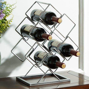 Accessoires de bar, porte-bouteilles en métal, décoration de la maison, porte-bouteilles de table, porte-bouteilles de comptoir, petit rangement pour bouteilles de vin, fait main - Product Image 1