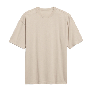 T-shirt à col rond pour homme, manches courtes, 100% coton, couleur unie, coupe décontractée, jersey tricoté, teinture unie - Product Image 6