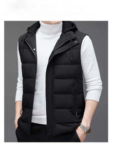 OEM Custom Made <b>Winter</b> Top Selling Factory Price Handmade Half Sleeve Puffer <b>Waterproof</b> Front Logo <b>Jacket</b> for <b>Men</b> - Product Image 2