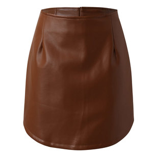 Vente en gros de jupes en cuir pour femmes, créez votre propre produit, nouveaux modèles de jupes en cuir pour femmes - Product Image 1