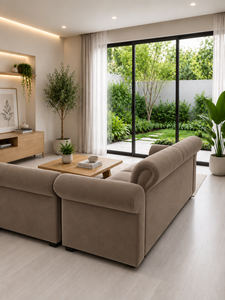 Sofá Modular Emerald Origin con Botones Decorativos, Respaldo Acolchado Ecológico, Brazos Enrollados, Diseño Contemporáneo para Sala de Estar/Apartamento - Product Image 4
