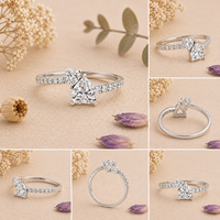 Anillo Toi et Moi con Diamante en Forma de Pera, Oro de 14K/18K, Anillo de Compromiso con Doble Piedra y Banda Pavé, Joyería para Mujer