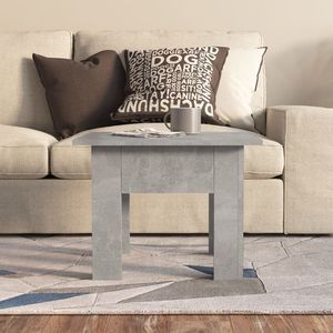 Mesa de Centro Pequeña de Concreto Gris con Madera Sintética, Estilo Contemporáneo para el Hogar - Product Image 3