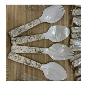 Cuillère décorative en nacre, cuillère artisanale en coquillage pour dessert, café, thé, accessoires de table - Product Image 2