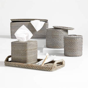 Support en rotin durable pour boîte à mouchoirs, fournitures de bureau et maison, boîtes à serviettes en papier tressé - Product Image 4