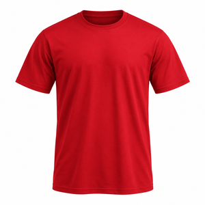 Mens <b>Plain</b> Red Crew Neck <b>T</b> <b>Shirt</b> Short Sleeve Lightweight Casual Cotton Blend Custom Blank Tee <b>Shirt</b> - Product Image 1