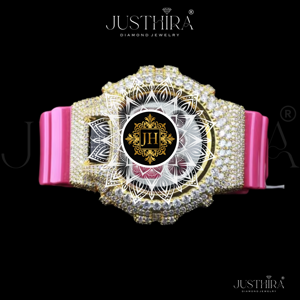 Reloj de Lujo Personalizable para Hombre, Estilo Hip-Hop, Correa de Goma, Caja Redonda de 41 mm, Esfera con Incrustaciones de Diamantes Moissanite, Cuarzo - Product Image 3