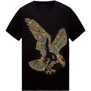 Camisetas Ajustadas Transpirables 3D para Mujer 2026 con Adornos de Diamantes de Imitación, Poliéster/Algodón, Camiseta con Diamantes de Imitación Más Vendida - Product Image 6