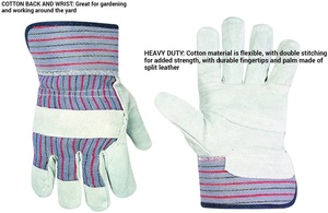 Guantes de trabajo de construcción de servicio pesado Guantes de seguridad de resistencia al corte con piel de cuero dividido de vaca Tamaño XL Goma para trabajar Canadá - Product Image 4