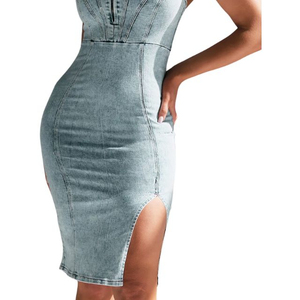 Pantalons en jean déchirés à col en U et robes en jean décontractées pour femmes, collection été 2026 – Prix de gros, best-sellers à prix abordable - Product Image 2