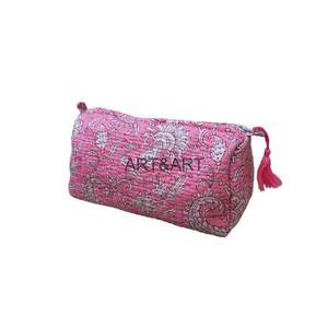 Bolsa de Maquillaje de Gran Capacidad, Ecológica, de Algodón Suave con Borlas, Linda Bolsa Cosmética Portátil con Cierre para Mujer - Product Image 5