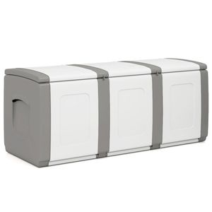 Extra <b>Large</b> 80-Gallon Outdoor Deck <b>Storage</b> <b>Box</b> Waterproof Gray PP with <b>Lockable</b> Lid - Product Image 3