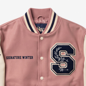 OEM Embroidered College Varsity <b>Jackets</b> Fashion Streetwear <b>Letterman</b> Varsity <b>Jacket</b> Leather Sleeve Front Wool Varsity <b>Jackets</b> - Product Image 4