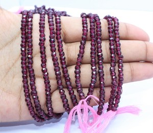 Cuentas facetadas de granate rodolita de 4 mm para la fabricación de joyería, venta al por mayor, cuentas de granate a granel, exportador indio, precio de fábrica, suministro. - Product Image 1