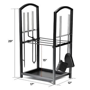 Soporte Moderno para Leña de Acero con Acabado en Polvo, Forma Rectangular, para Uso en Interiores y Exteriores - Product Image 3