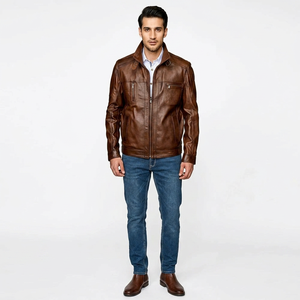 Durable <b>Mens</b> <b>Leather</b> <b>Jacket</b> With Inner Lining For Warmth And Comfort Custom Logo <b>Mens</b> <b>Leather</b> <b>jacket</b> for <b>men</b> - Product Image 6