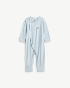 Combinaison pour bébé en modal et élasthanne, ajustée, à manches longues, avec fermeture à boutons pression, pour nouveau-né garçon, ODM Vietnam - Product Image 1