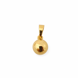 18ct Yellow Gold Minimalist Ball Pendant <b>Stud</b> <b>Earrings</b> Set for Women High Polish Daily Wear Party Gift Jewelry - Product Image 3